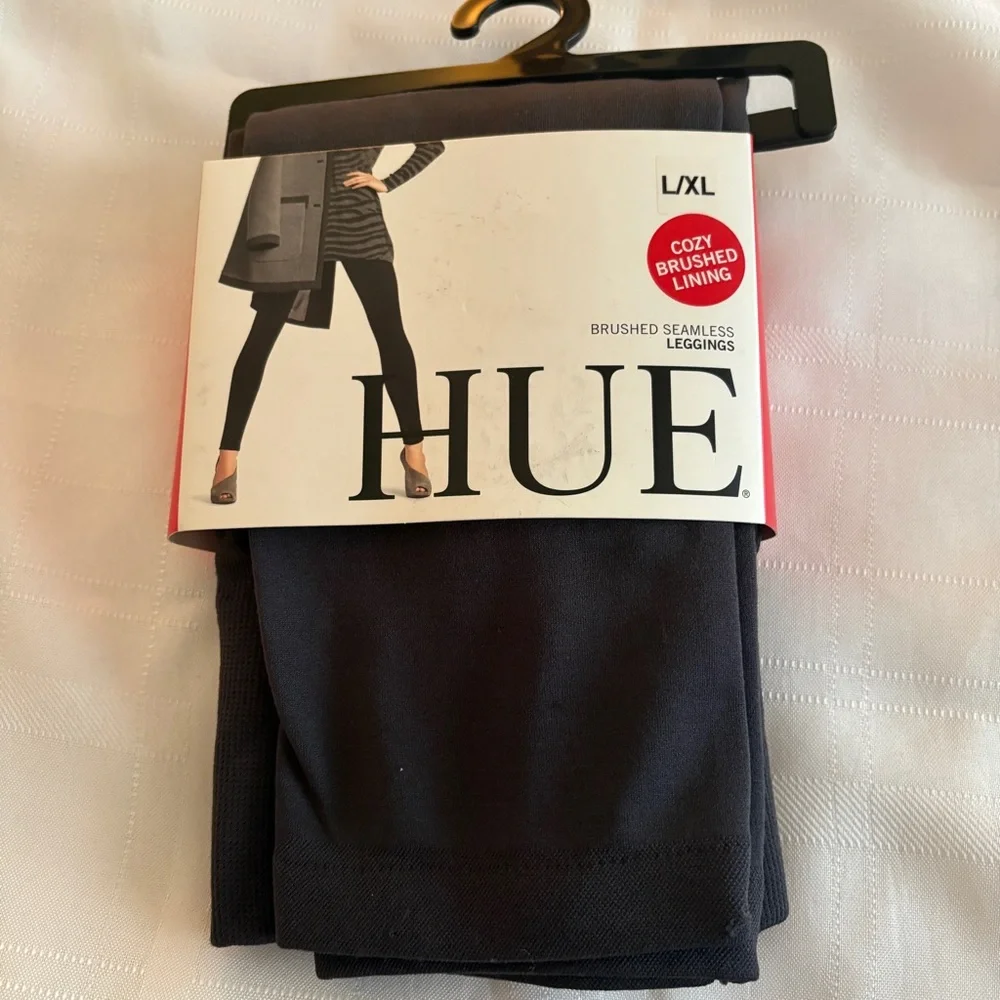 Hue Brushed Seamless Leggings Dark Gray Size XL NEW